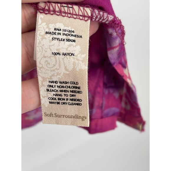 Soft Surroundings Tie Dye Purple Pink Tunic Top‎ Size 1X Artsy Boho Colorful - Picture 5 of 5